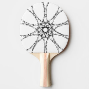 Dual Fractal– Black & White Ping Pong Paddle