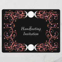 Dual Goddess Lesbian Wiccan Handfasting Invitation