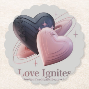Dual Hearts Romantic Coaster