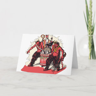 Dual Krampus and Old St. Nick Holiday Card