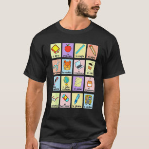 Dual Language Crew Bilingual Spanish Teacher Back  T-Shirt