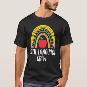 Dual Language Crew Rainbow Bilingual Teacher Dual T-Shirt