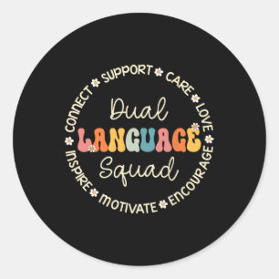 Dual Language Squad Appreciation Week Back to Scho Classic Round Sticker