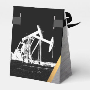 Dual Oil Pumping (pump jack) Units Metal Look Favour Box