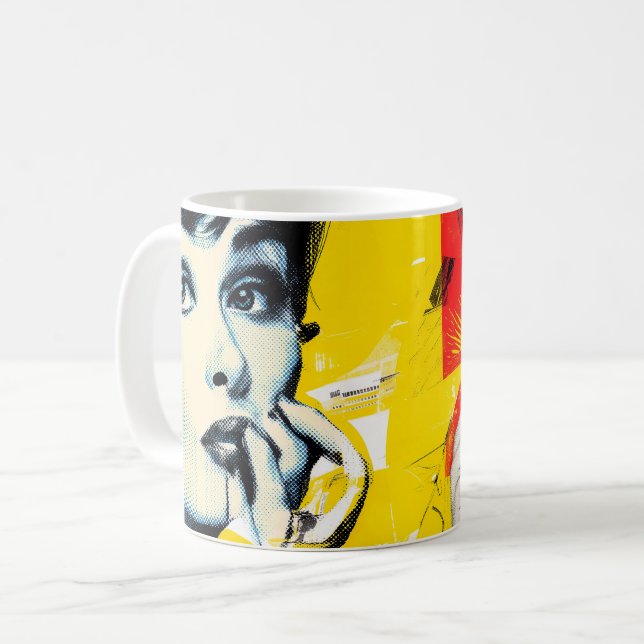 Dual pop art portrait  coffee mug (Front Left)