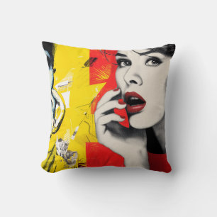 Dual pop art portrait cushion
