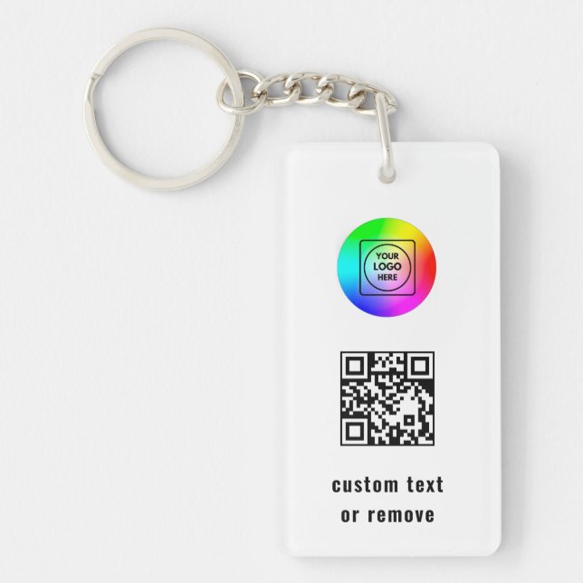 Dual QR Code Business Logo Promo Keychains (Front)