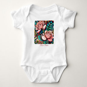 Dual Roses: A Spectacular Floral Arrangement Baby Bodysuit