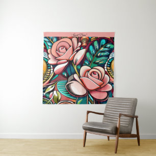 Dual Roses: A Spectacular Floral Arrangement Tapestry