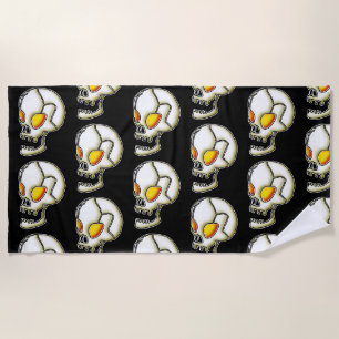 Dual Screaming Skulls Beach Towel