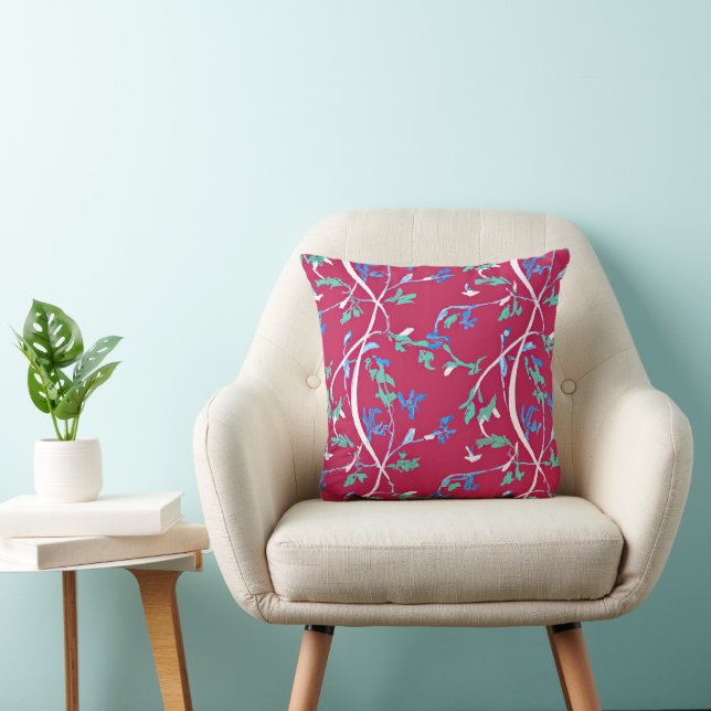 Dual Sided Boho Chic Leaf Design Cushion (Chair)