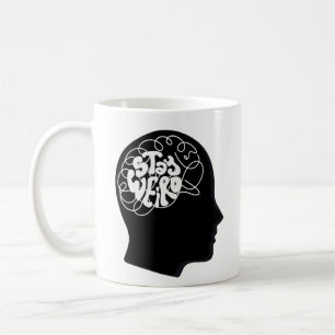 Dual-Sided "Stay Weird" Concept Brain Swirl Coffee Mug
