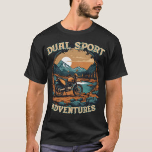 DUAL SPORT ADVENTURES cool retro style motorcycle T-Shirt