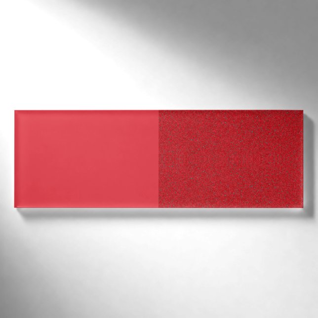 Dual-Texture Tomato Red Name Badge – Customisable (Front)