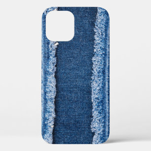 Dual-Tone Bleached Denim Fabric Frame iPhone 12 Case