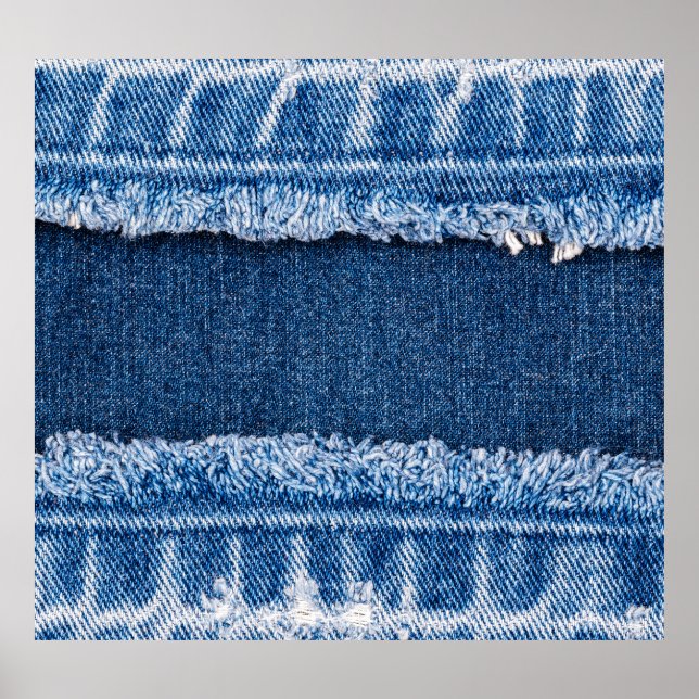 Dual-Tone Bleached Denim Fabric Frame Poster (Front)