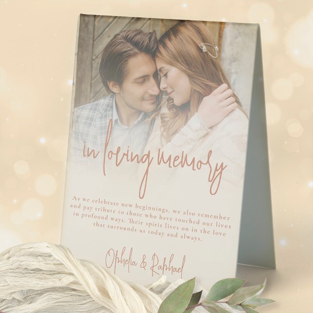 Dual Tone Reversible In Loving Memory Wedding (Dual tone with opposite colorway on the other side so you can display either way)