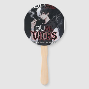 Dual Vices Shattered Soul Anime Aesthetic Sticker Hand Fan