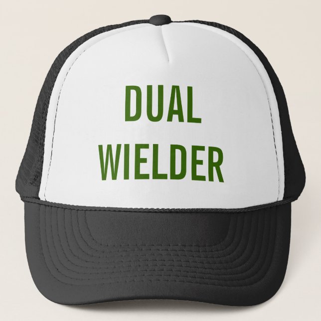 "Dual Wielder" Funny Trucker Hat | Gamer Cap (Front)