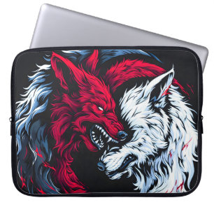 Dual Wild Lunar Wolf Laptop Sleeve