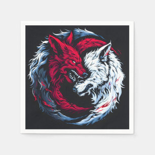 Dual Wild Lunar Wolf Napkin