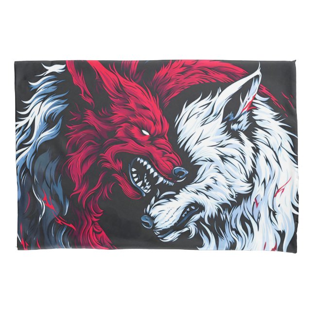 Dual Wild Lunar Wolf Pillowcase (Front)