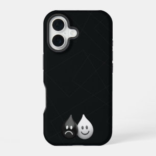 Duality Drops – Happy & Sad Minimalist Emotions iPhone 16 Case