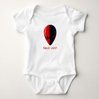 Duality Mask – Red and Black Minimalist Face Baby Bodysuit