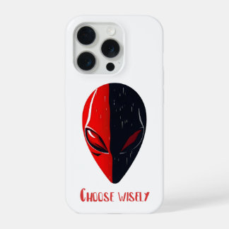 Duality Mask – Red and Black Minimalist Face iPhone 15 Pro Case