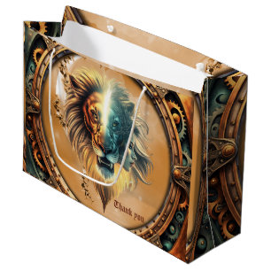 Duality of Strength, The Lion and the Woman. Large Gift Bag