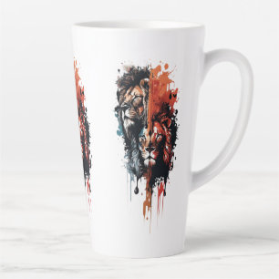 Duality of the King Split Reign Crowned by Contras Latte Mug