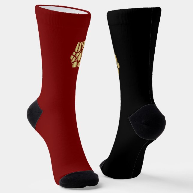 Duality Socks – Red & Black (Angled)