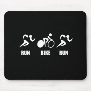 Duathlon Run Bike Run Mouse Pad
