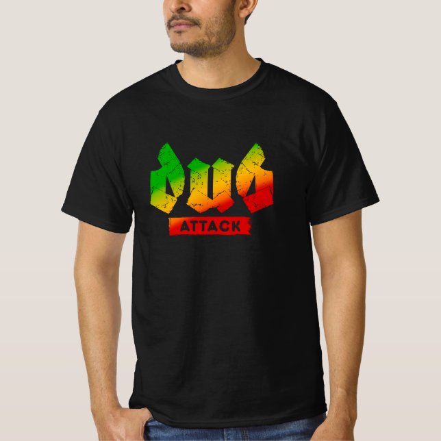 Dub Attack Rasta Colours Reggae T-Shirt (Front)