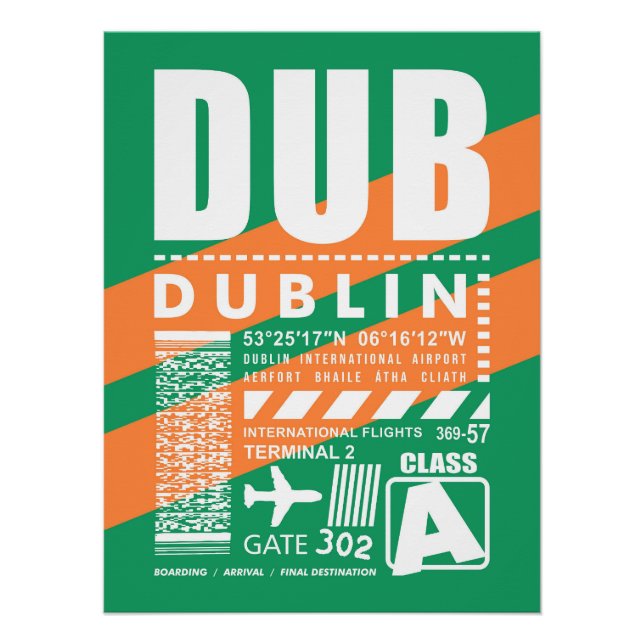 DUB Dublin Airport Poster (Front)