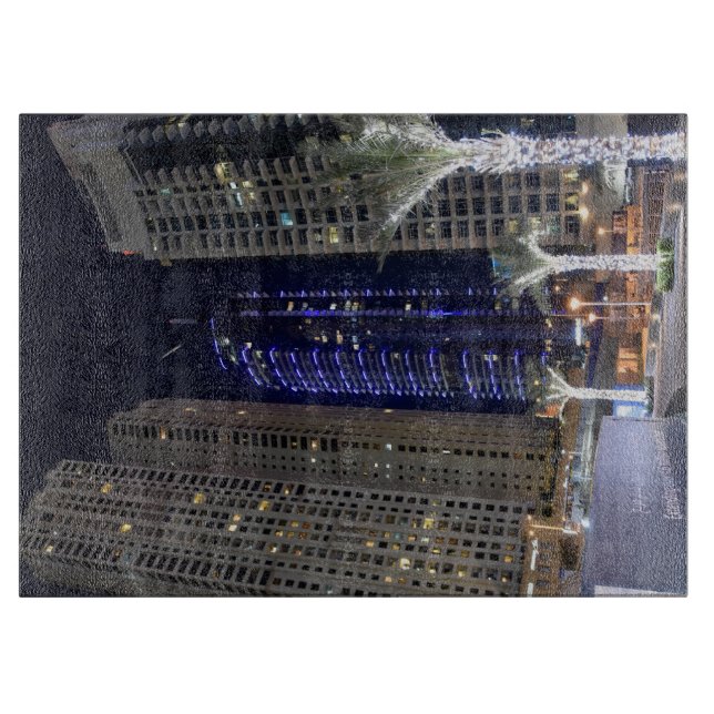 Dubai architecture at night cutting board (Front)