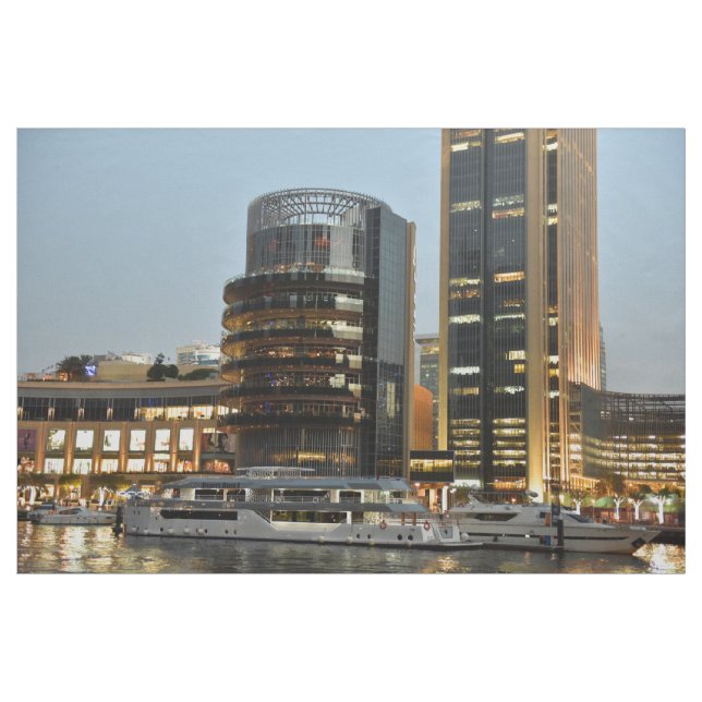 Dubai architecture at night fabric (Yard)