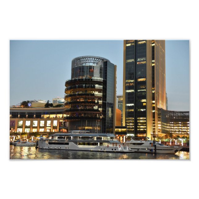 Dubai architecture at night photo print (Front)