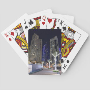 Dubai architecture at night playing cards