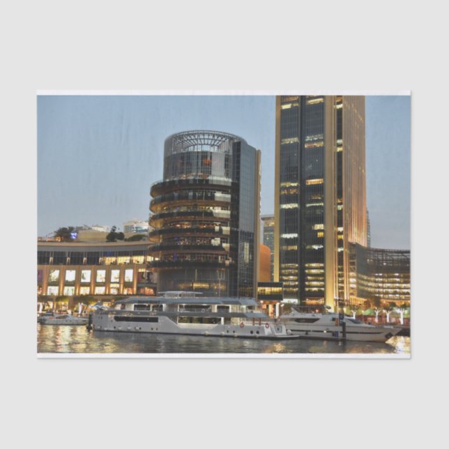 Dubai architecture at night tissue paper (Front)