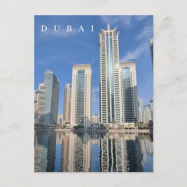 Dubai buildings reflection postcard (Front)