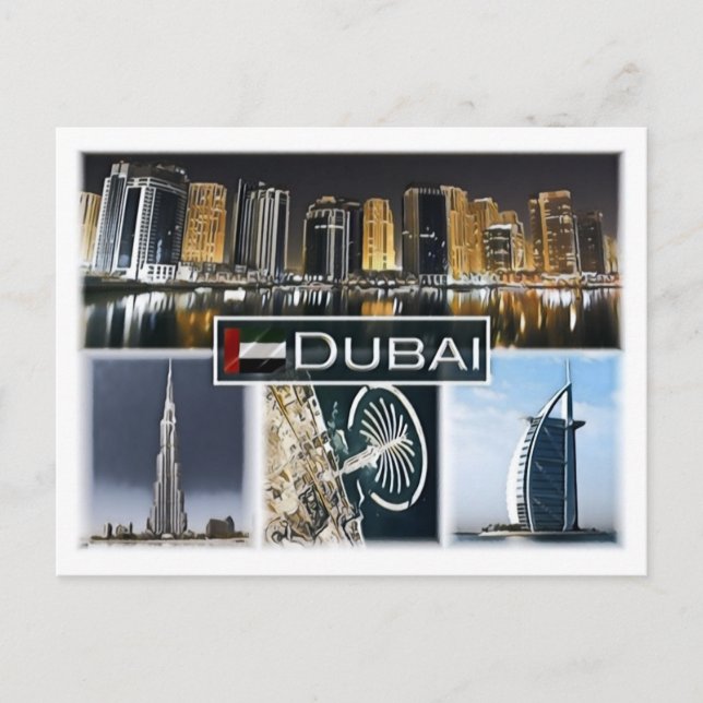Dubai - Burj Khalifa - marina tower - Postcard (Front)