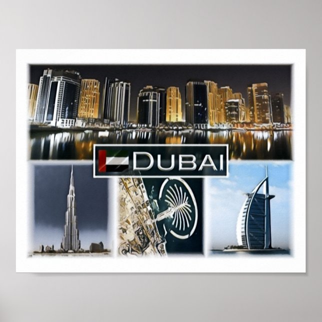Dubai - Burj Khalifa - marina tower - Poster (Front)