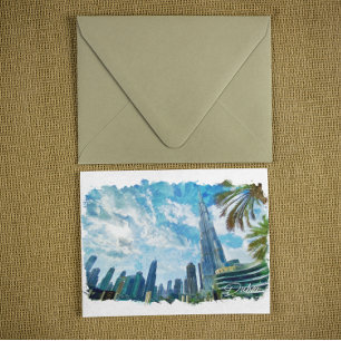 Dubai Burj Khalifa Panorama View Postcard