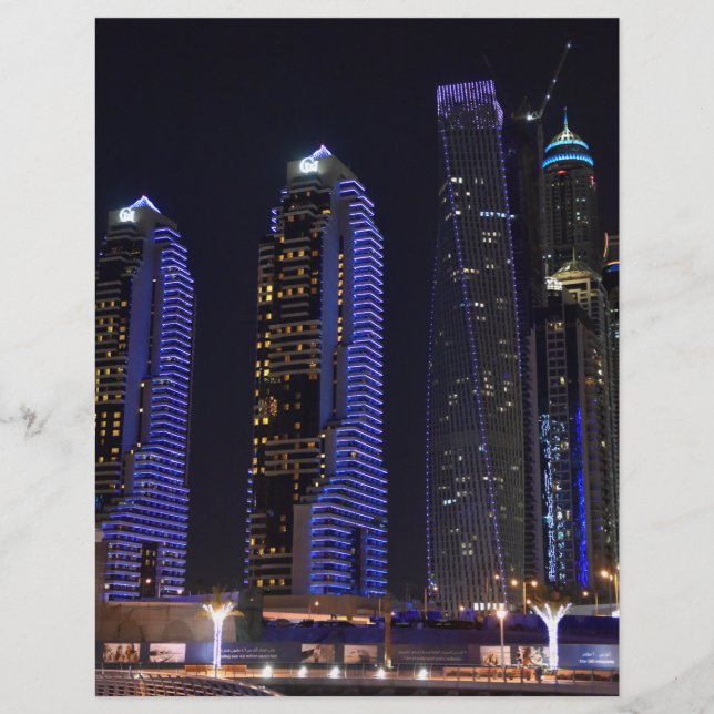Dubai Cayan Tower at night Flyer (Front)