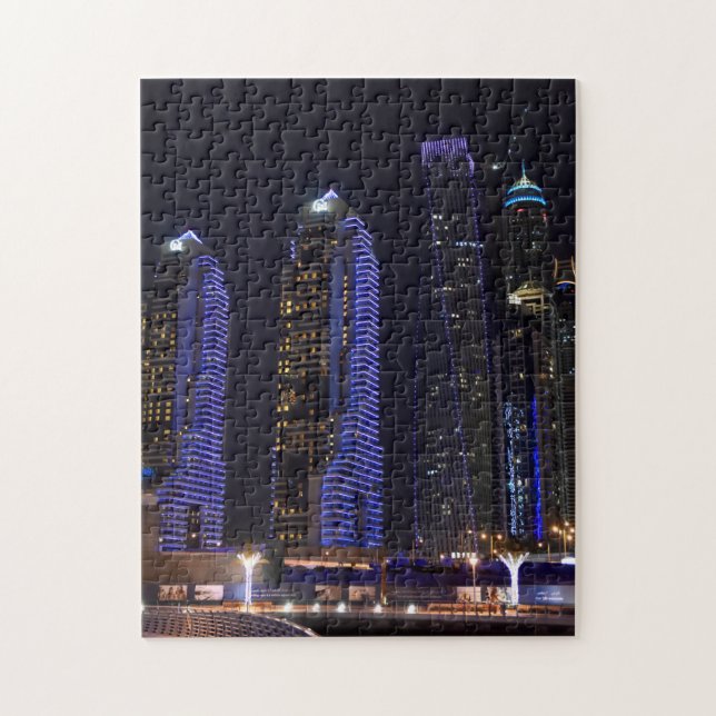 Dubai Cayan Tower at night Jigsaw Puzzle (Vertical)