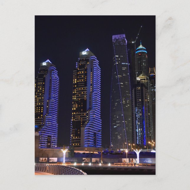 Dubai Cayan Tower at night Postcard (Front)