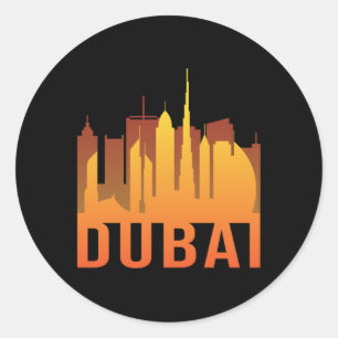 Dubai City Cityscape Skyline Funny Gift Idea Classic Round Sticker