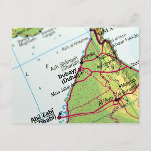 Dubai City Map Postcard