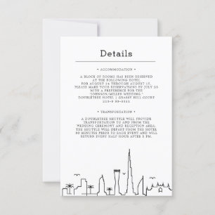 Dubai City Wedding   Guest Details Invitation